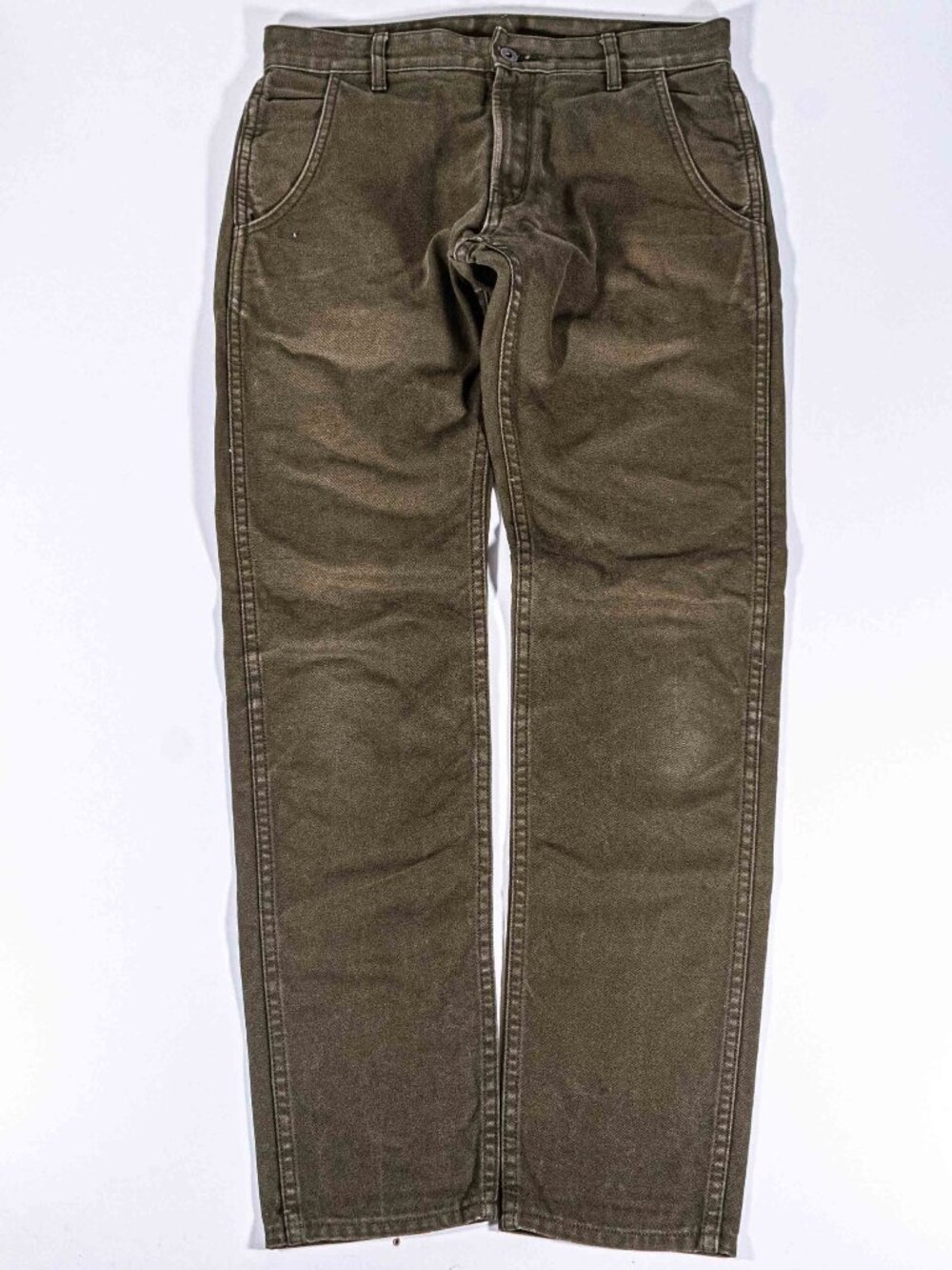 Men's Straight Jeans in Olive Green